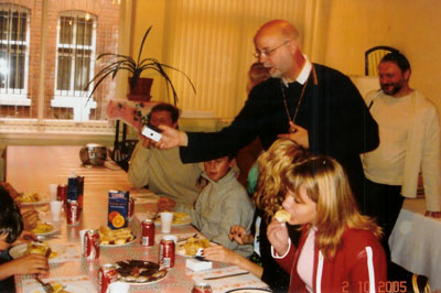 The Very Reverend Archbishop Pavlo Khomnytsky and Ukrainian children in London
